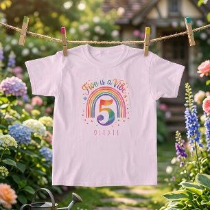 T-Shirt Enfant Anniversaire 5 Ans Nom Personnalisé