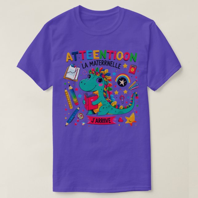 T-shirt Enfant Attention La Maternelle Jaren Maternelle (Design devant)