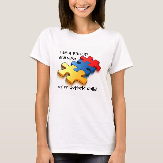 T-shirt Enfant autiste de grand-maman fière (Devant)