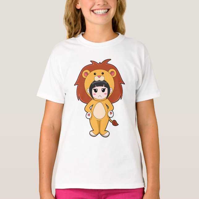 T-shirt Enfant avec costume de lion (Devant)