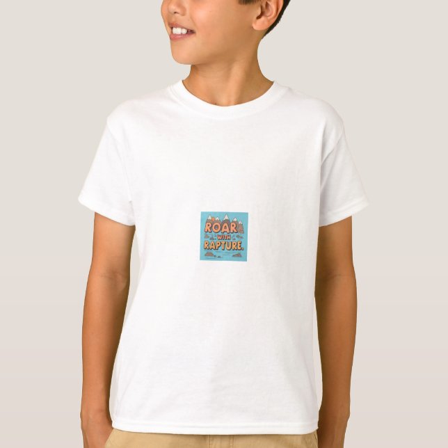 T-shirt enfant avec design de "Roar with Rapture". (Devant)