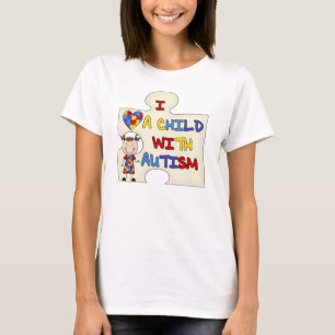 T-shirt Enfant avec la fille 2 de brune d'autisme