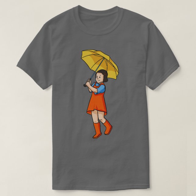 T-shirt Enfant avec pluie parapluie (Design devant)