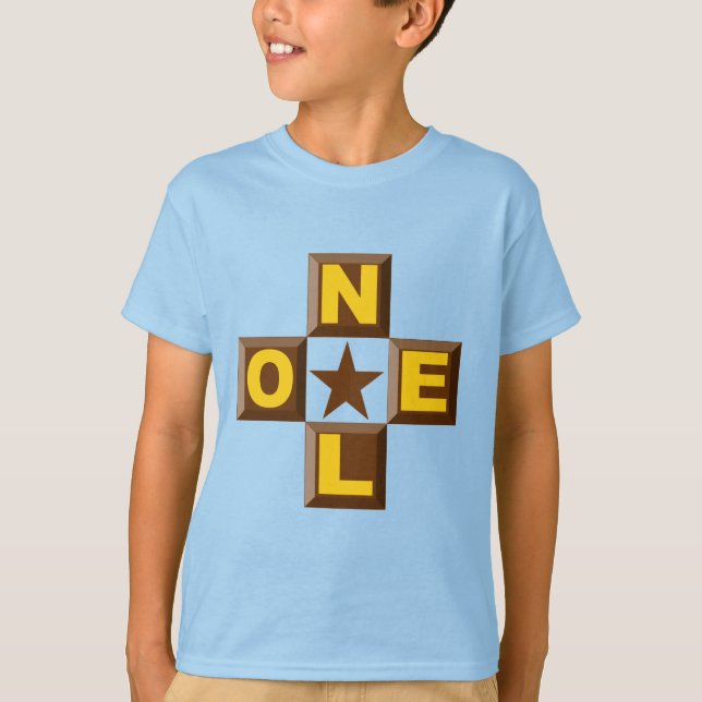 T-shirt enfant bleu clair Design  NOEL (Devant)