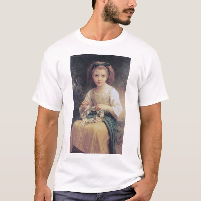 T-shirt Enfant Braiing a Crown, Bouguereau (Devant)