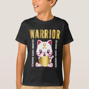 T-shirt enfant cancer sensibilisation guerrier chat mignon