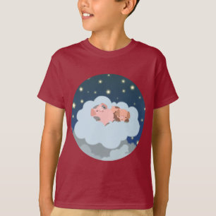 T-shirt enfant cartoon cochons endormis