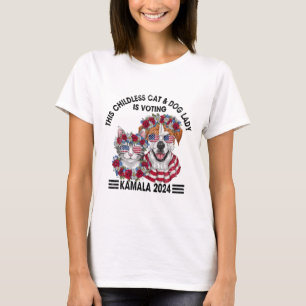 T-shirt Enfant Chat Et Chien Lady Vote Kamala Harris