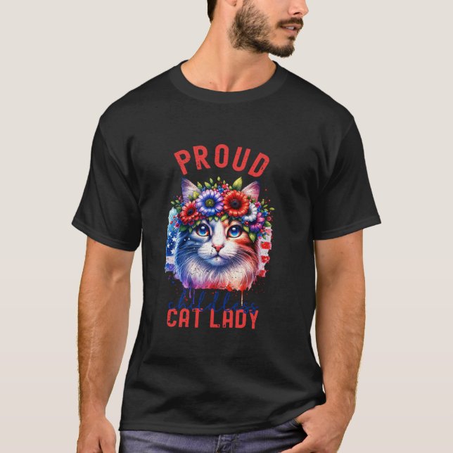 T-shirt Enfant Chat Lady Kamala Harris Patriotique Politiq (Devant)