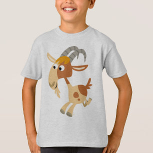 T-shirt enfant chèvre en caricature mignonne