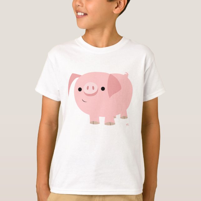 T-shirt enfant cochon en caricature mignonne (Devant)