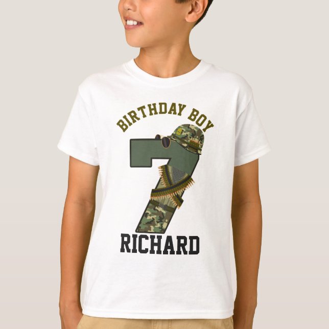 T-shirt Enfant d'anniversaire militaire Septième soldat (Devant)