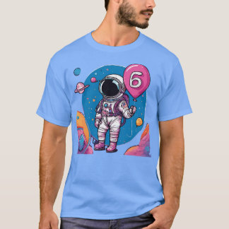 T-shirt Enfant de 6 ans anniversaire qui aime l'espace ast