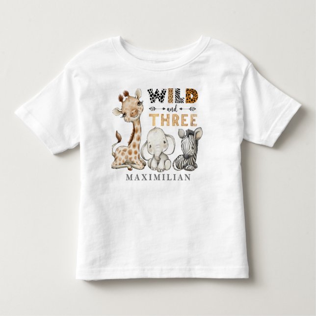 T-shirt enfant de la jungle sauvage et trois ans (Devant)