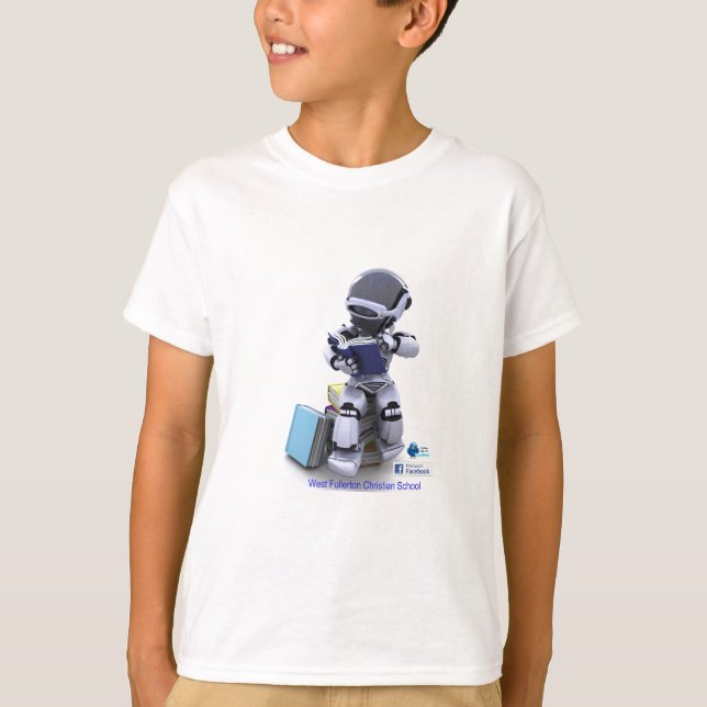 T-shirt enfant de robot de lecture (Devant)
