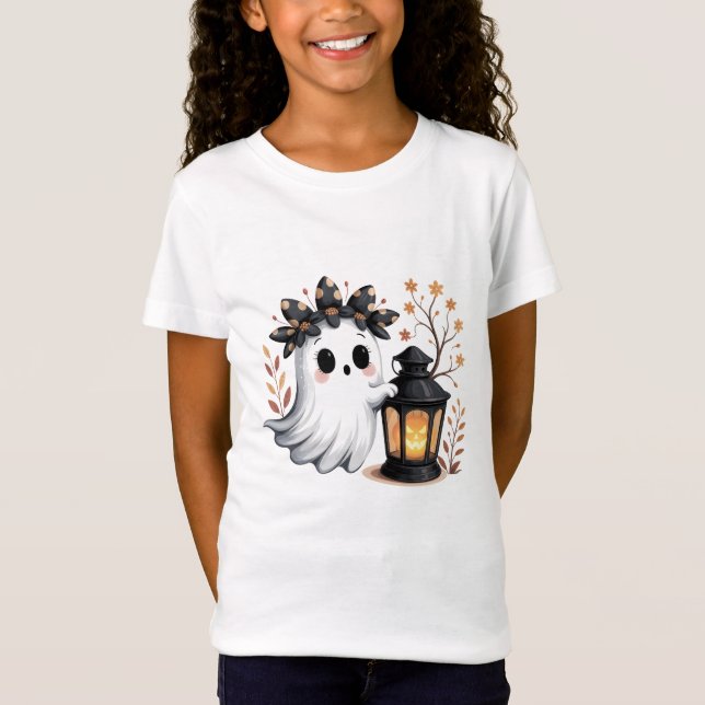 T-shirt enfant d'Halloween Whimsical Ghost mignonn (Devant)