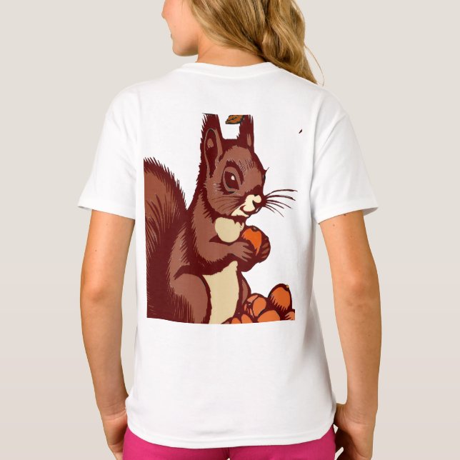 T-shirt Enfant Écureuil d'Automne (Dos)