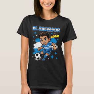 T-shirt Enfant El Salvador But Dessin Drapeau Salvadorien 