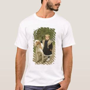 T-shirt Enfant en bas âge et un grand chien (huile sur la