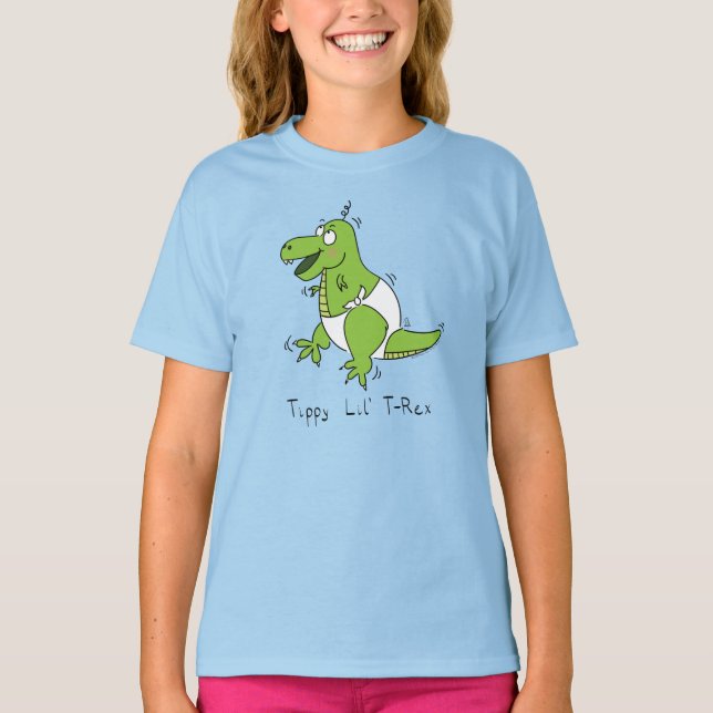 T-shirt enfant fille bébé dinosaure Tippy T-Rex (Devant)