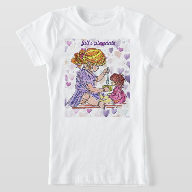 T-shirt Enfant Fille et Poupée  (Poser)