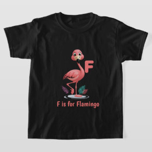 T-shirt enfant flamant rose mignon F est pour Fl