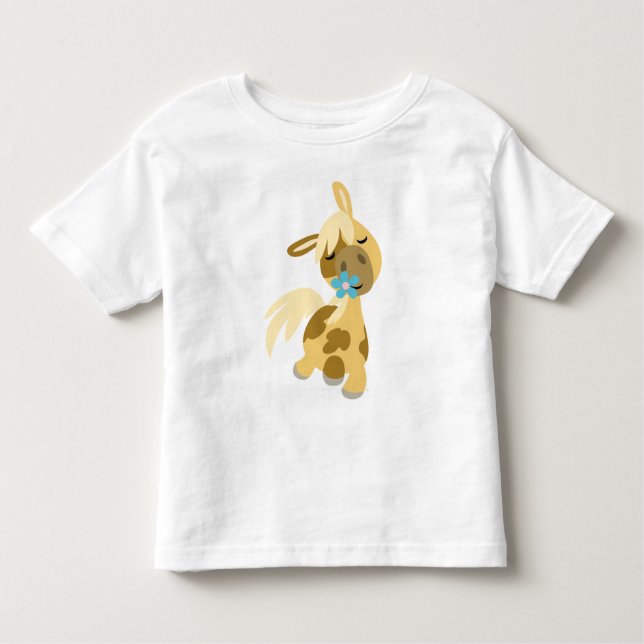 T-shirt enfant Fleur bleue et Pony (Devant)