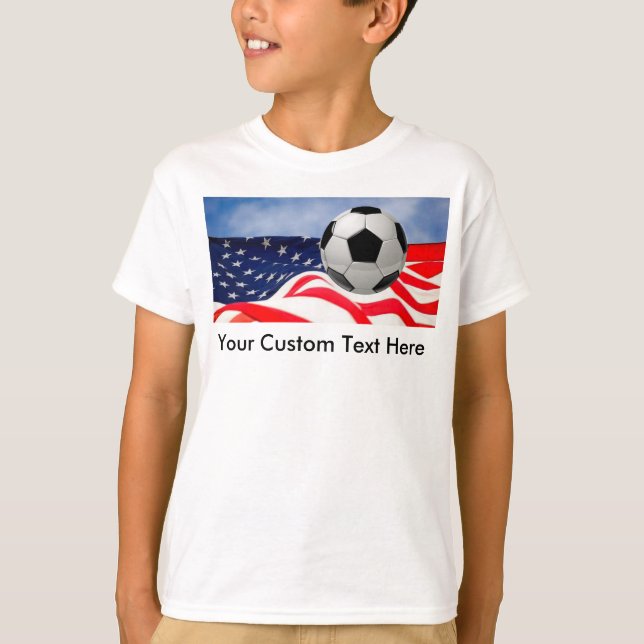 T-Shirt Enfant Foot avec Drapeau USA (Devant)