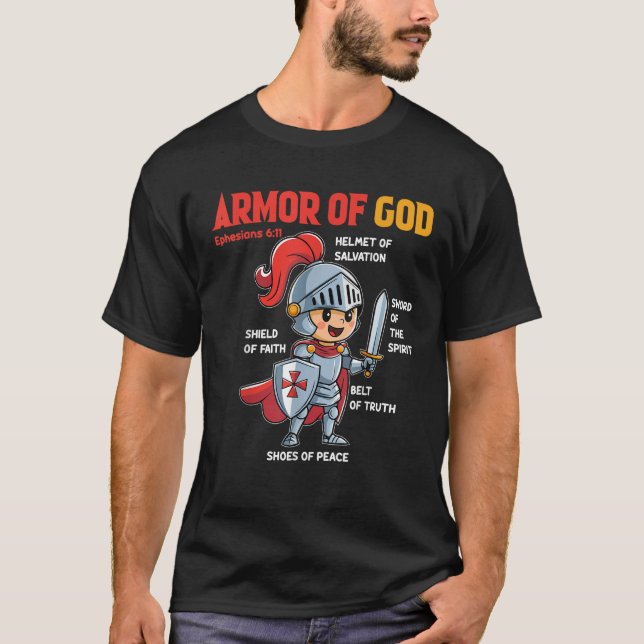 T-shirt Enfant Garçon Armure De Dieu Fils Frère Hommes Enf (Devant)