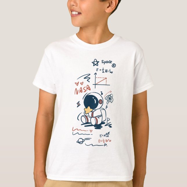 T-Shirt enfant graphique de cartoon spatial astron (Devant)