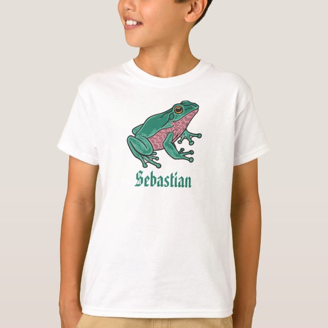 T-Shirt Enfant Grenouille personnalisable Tee Anim (Devant)