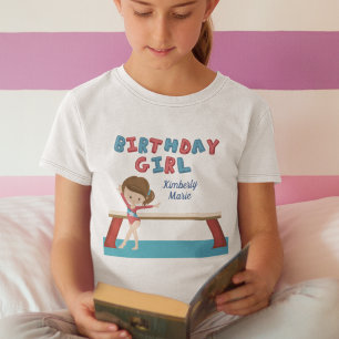 T-shirt Enfant Gymnastique Monogramme bleu Gymnaste Annive