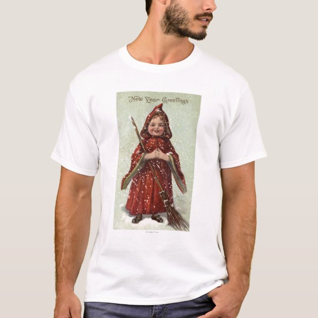 T-shirt Enfant habillé dans le manteau rouge (Devant)