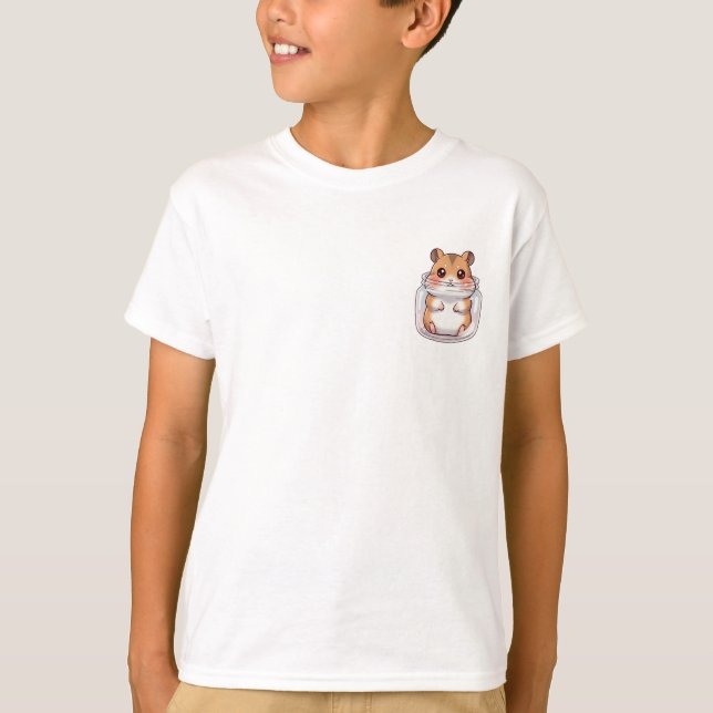 T-shirt Enfant Hamster Joufflu dans un Pot (Devant)