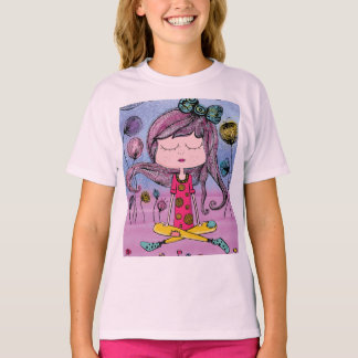 T-Shirt Enfant Illustration Yoga Fille Mignonne