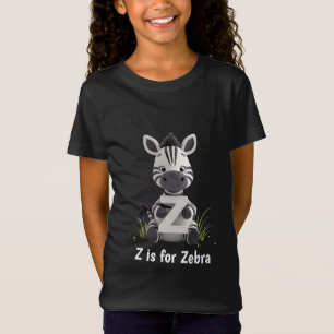 T-shirt enfant joli zèbre Z est pour l'alphabet