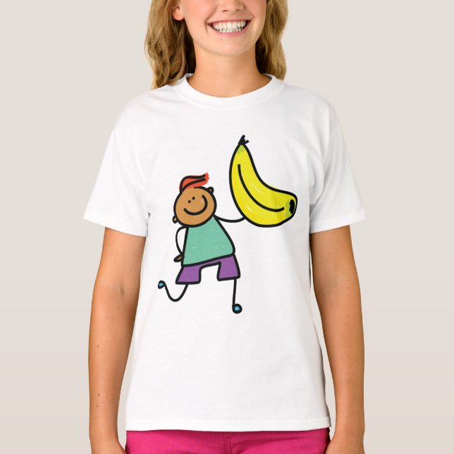 T-shirt Enfant Joueur tenant une grande banane jaune (Devant)