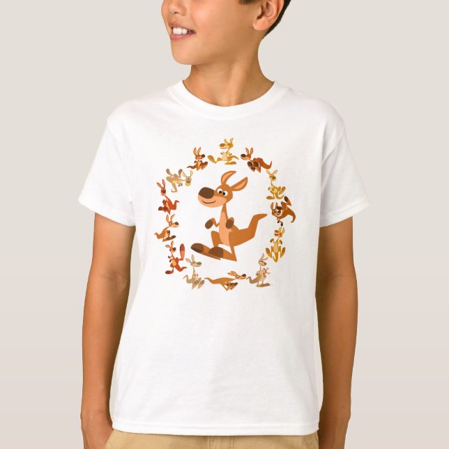 T-shirt enfant Kangaroos Mandala Cartoon mignonne (Devant)