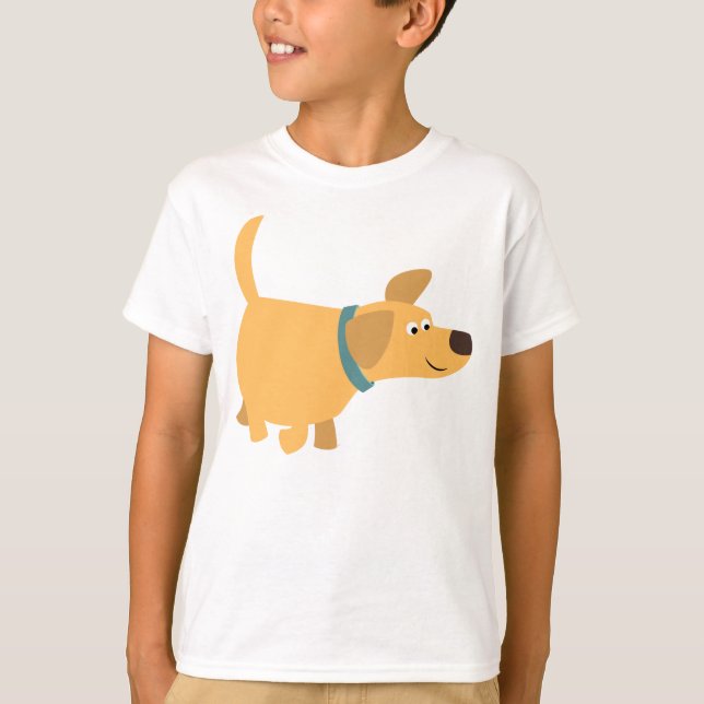 T-shirt enfant labrador jaune caricature mignonne (Devant)