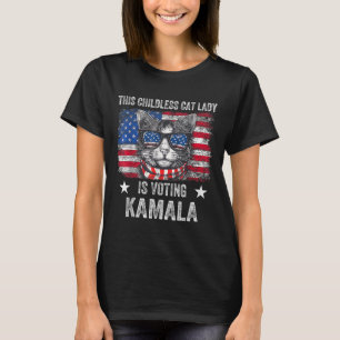 T-shirt Enfant Lady Chat Vote Kamala Harris 2024 Us