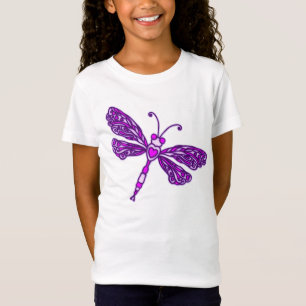 T-shirt enfant libellule violet stylisé
