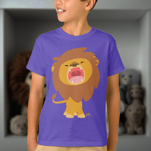 T-shirt enfant Lion caricaturant mignon et puissan