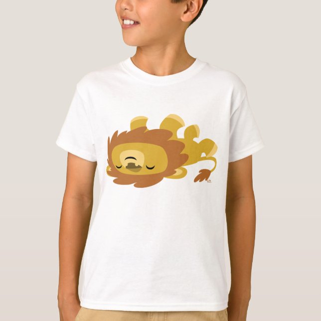 T-shirt enfant Lion Lazy en caricature mignonne (Devant)