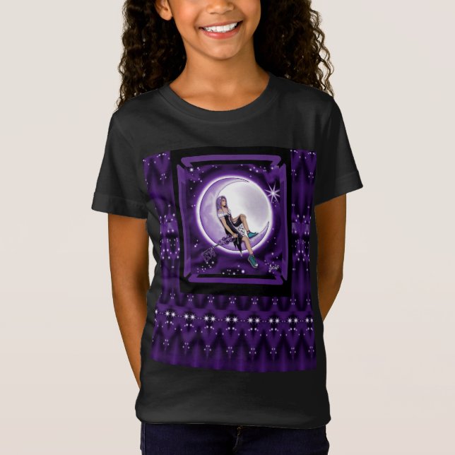 T-shirt enfant lune violette (Devant)
