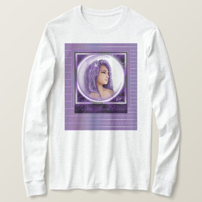 T-shirt enfant lune violette (Design devant)