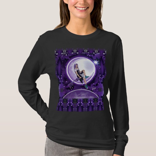 T-shirt enfant lune violette (Devant)