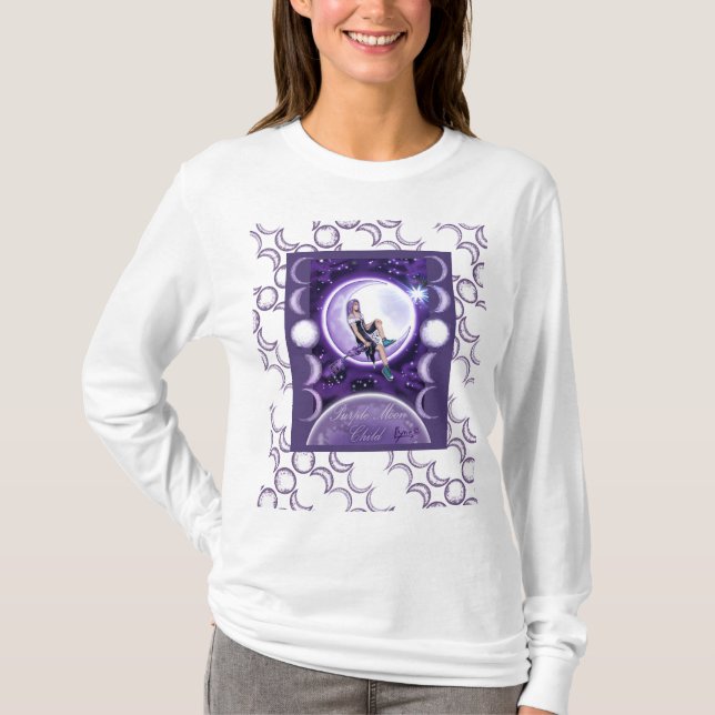 T-shirt Enfant mauve lune (Devant)