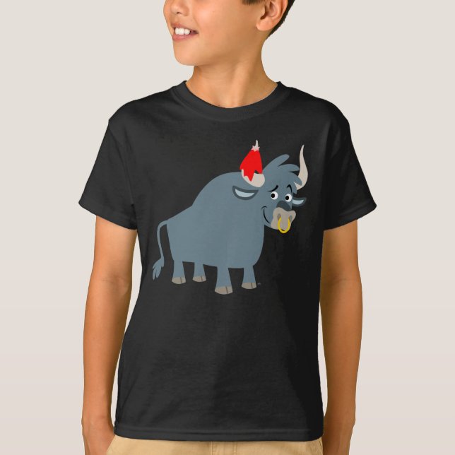 T-shirt enfant mignonne Cartoon Bull (Devant)