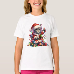 T-shirt enfant Noël Père Noël Cat