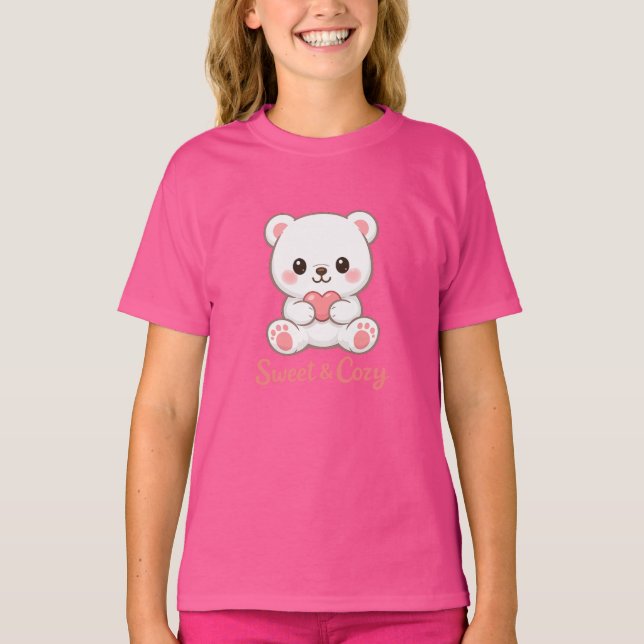 T-Shirt Enfant Ourson Doux & Cozy (Devant)